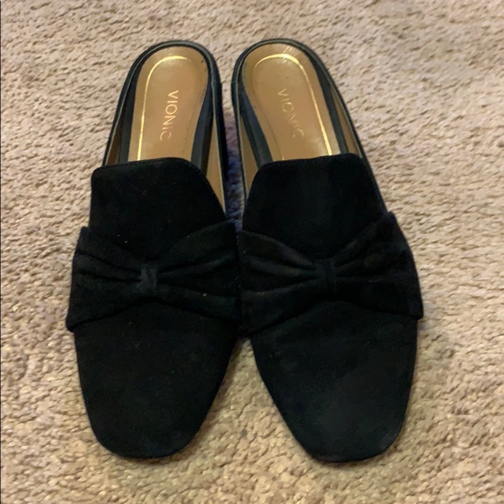 Black Vionic Mules